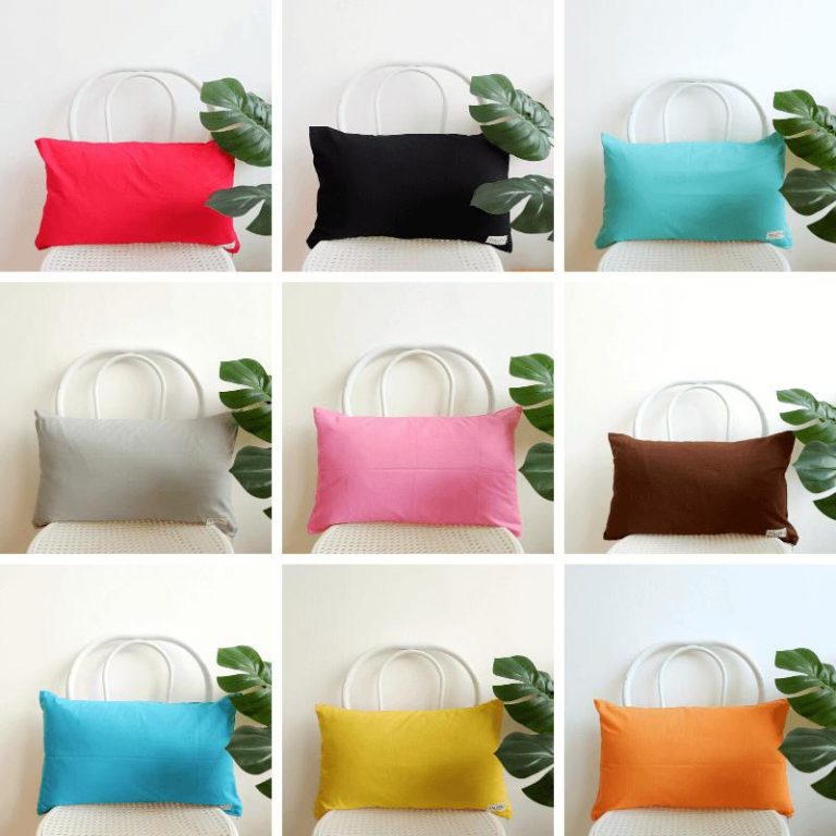 Cushion Cover Sarung Bantal Katun Polos Kotak 